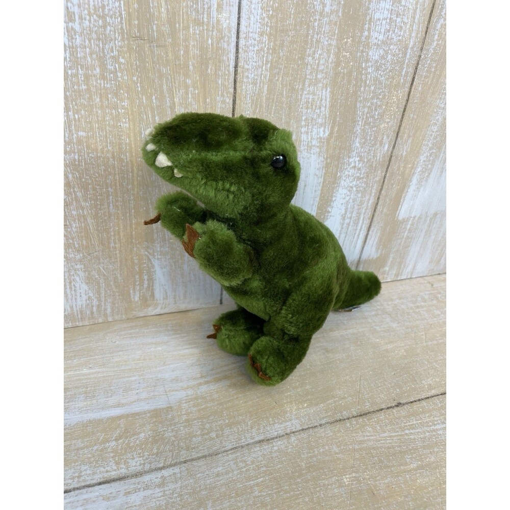 Vintage 1980 R. Dakin Green T-Rex Dinosaur Beanie Plush